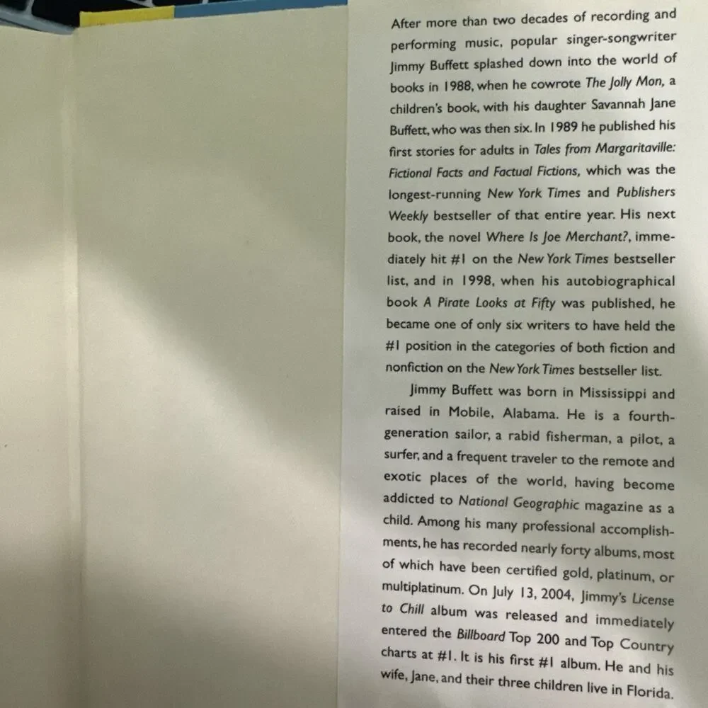Jimmy Buffett A Salty‎ Piece of Land Novel Hardcover Dust Jacket Adventure EUC